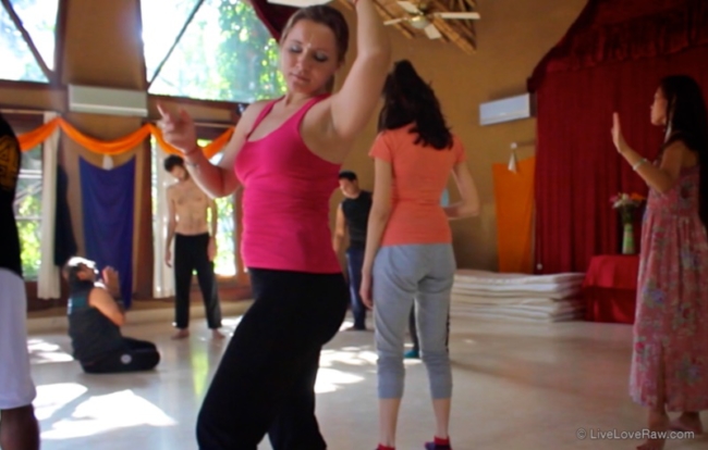 Anya Andreeva dancing at Nataraj Dance festival in Delhi, India