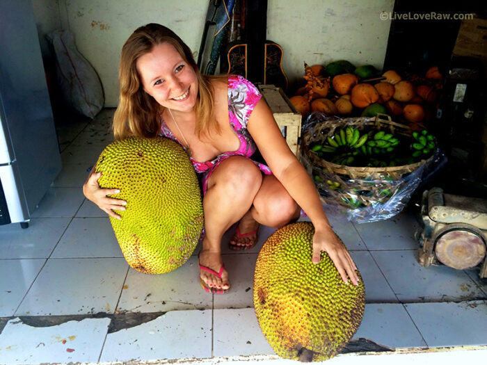 Anya Andreeva with 2 big jackfruits
