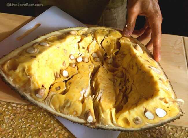 Jackfruit with middle bit cut out