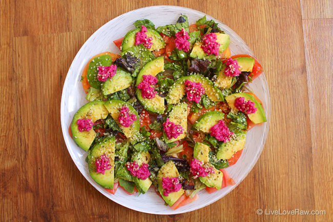 Raw tomato and avocado salad by Anya Andreeva, Live Love Raw