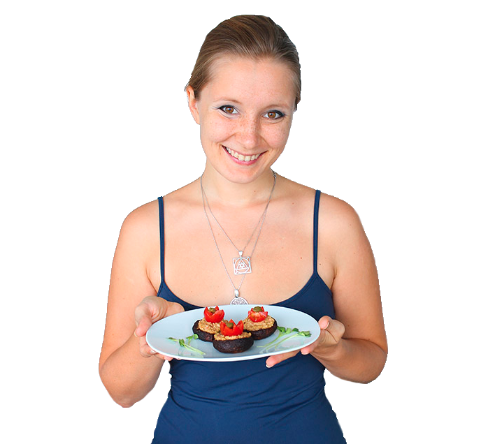 Anya Andreeva raw vegan chef cutout catering mushrooms plate Anya Andreeva raw vegan chef cutout catering mushrooms plate