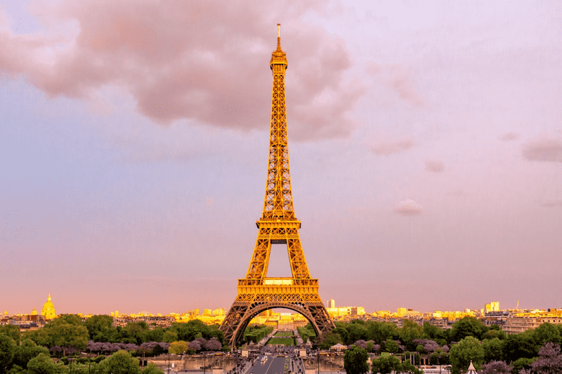 Paris Eiffel Tower at sunset